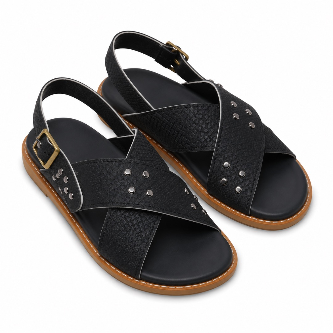 Mens Strap Sandals with Buckle